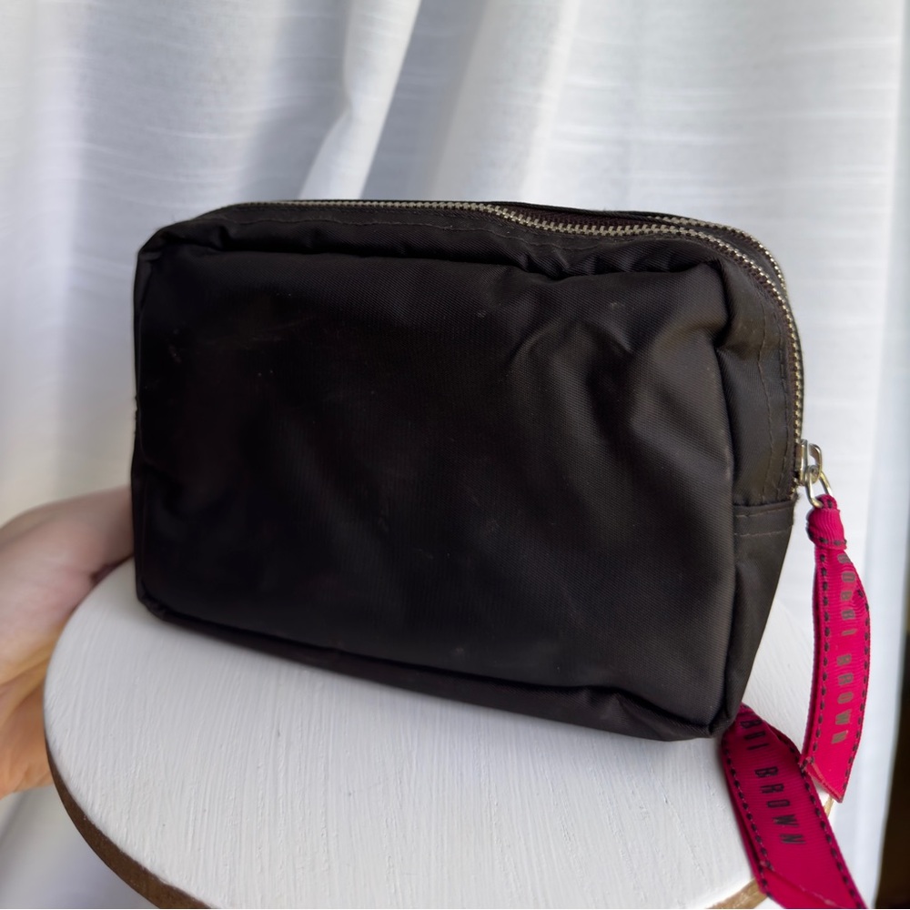 BOBBI BROWN Cosmetic bag~ double compartment in black + red magenta 🩷
